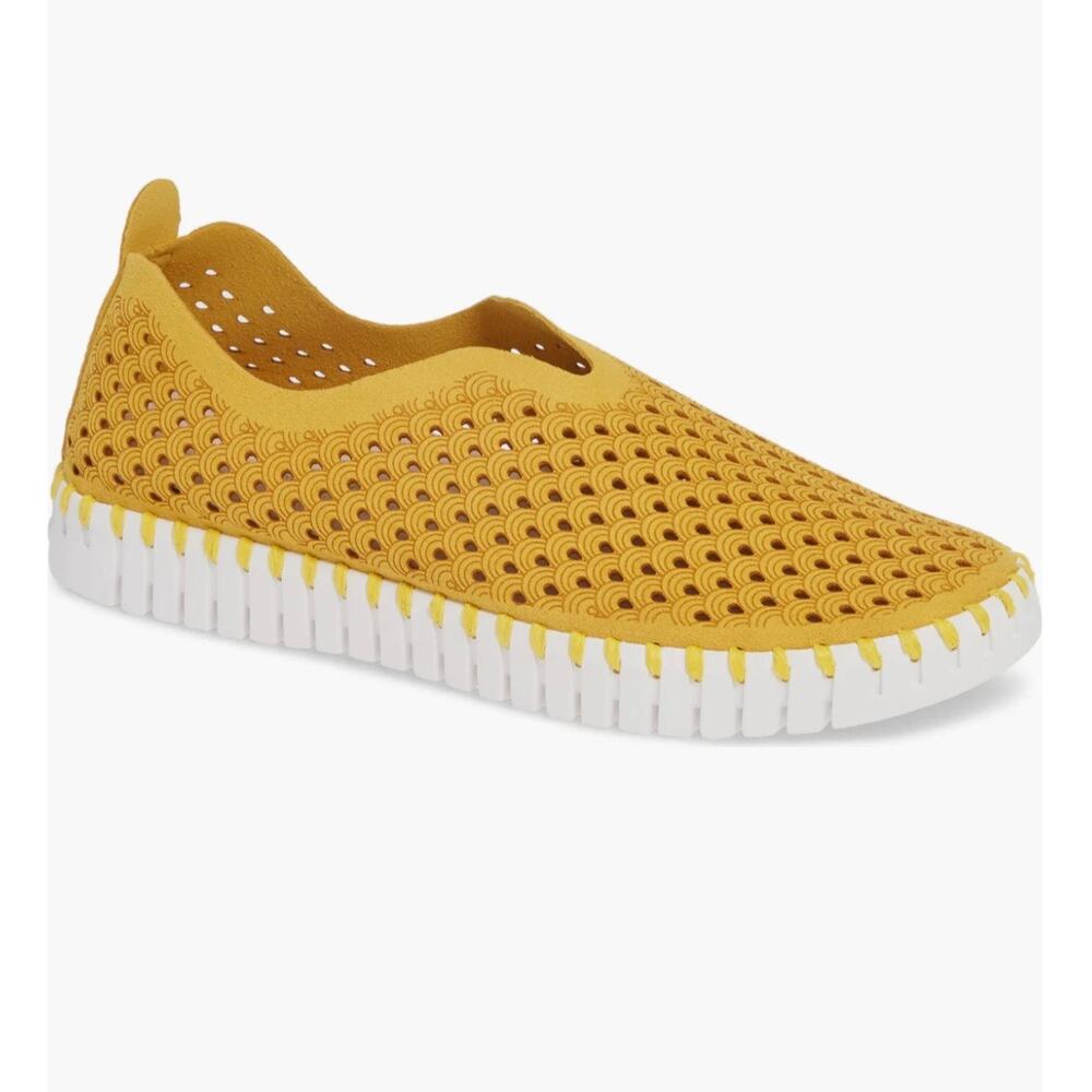 ILSE JACOBSEN | Tulip Perforated Slip-On Sneaker Platform Goldenrod Yellow | 40